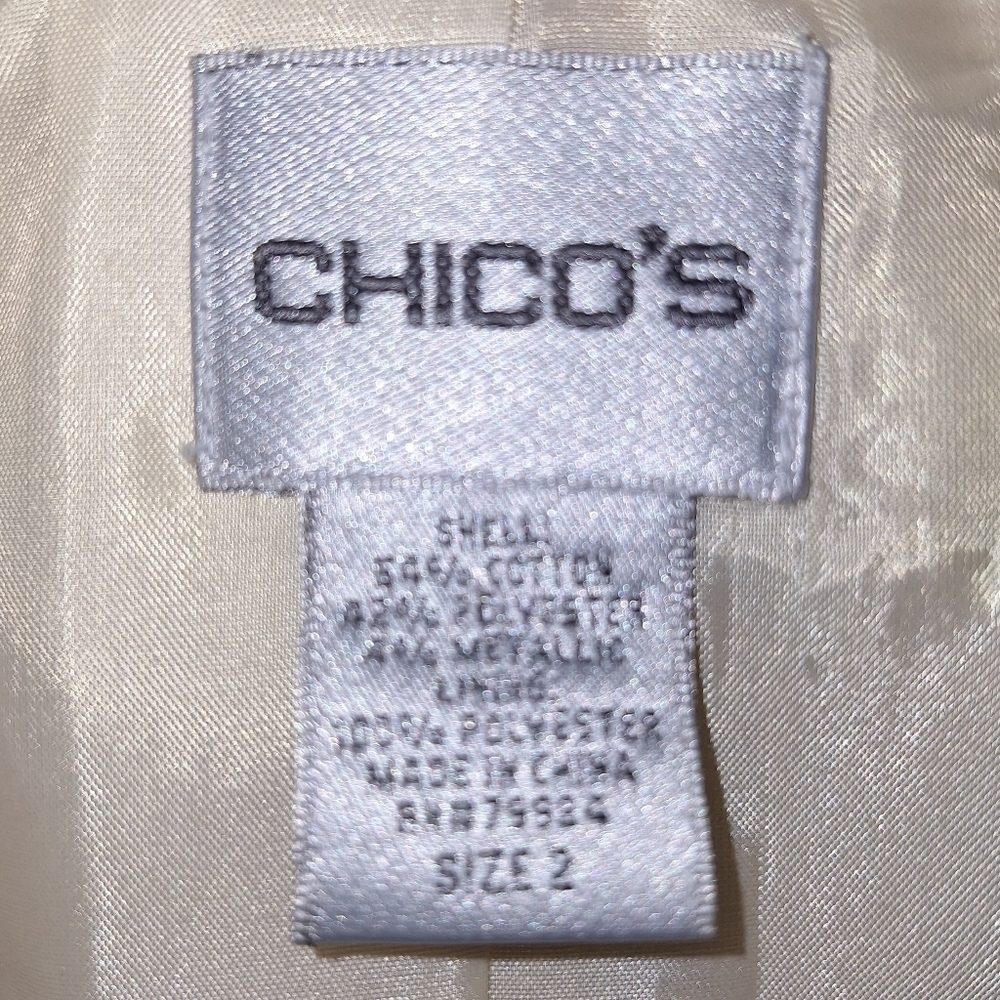 Chico's Gold embossed Women's Blazer with metallic gold highlights. Size… - Picture 3 of 8